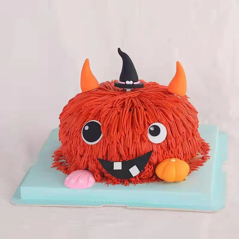 Halloween Cake Topper cute monster Cake Flags Black Happy Birthday Baby Shower Wedding Party Baking Decor