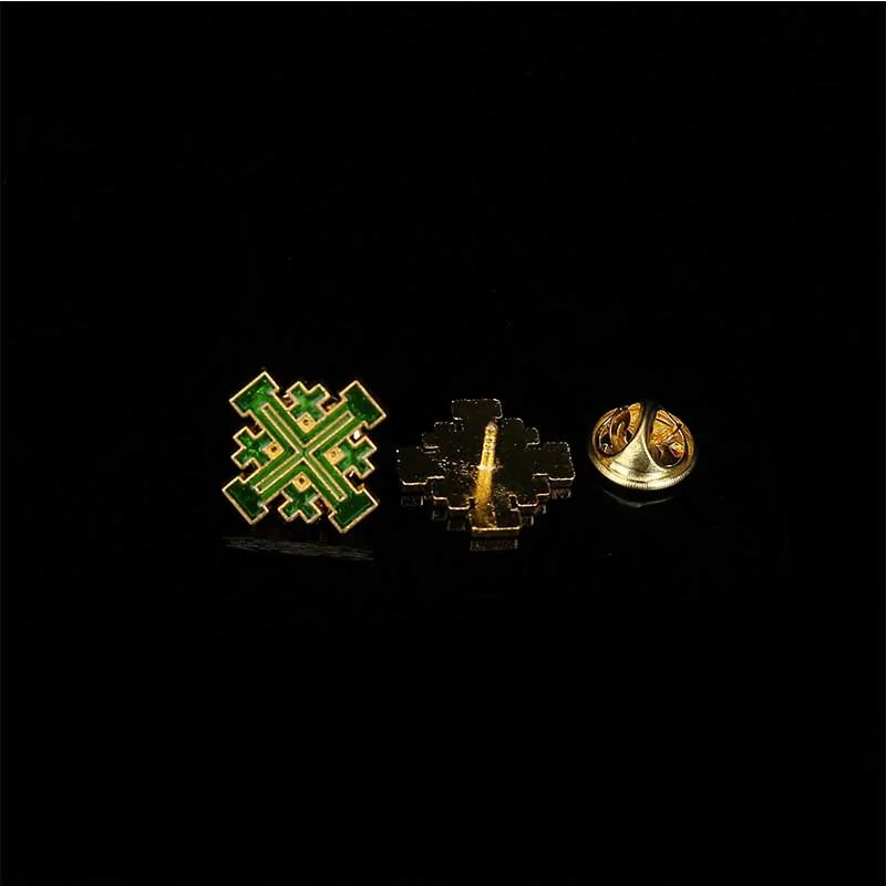 5 pieces / Jerusalem brooch crucifix metal badge of Jesus Christ cross lapel pin retro clothing corsage neck jewelry