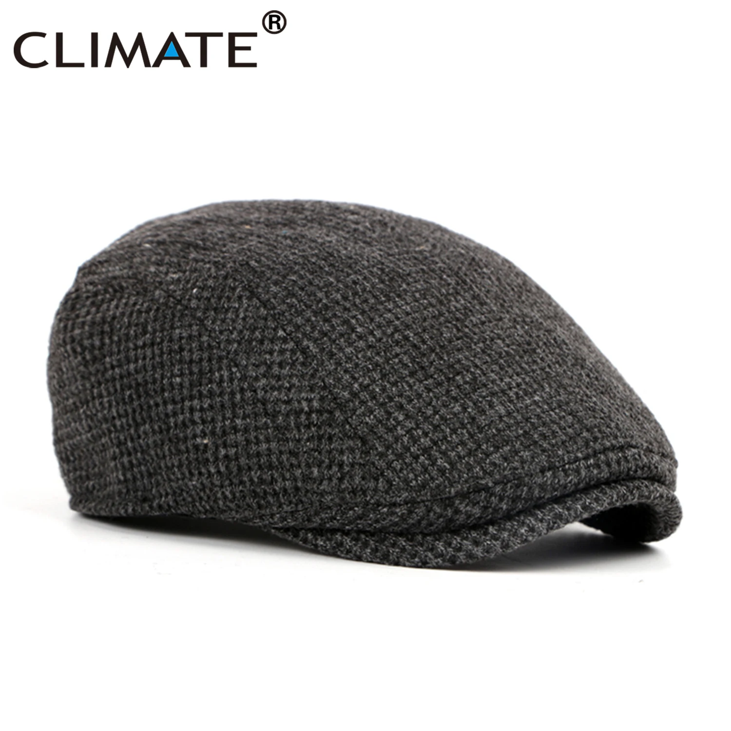 CLIMATE Men Vintage Beret Hat Man Winter Warm Beret for Men Casual Thickened Hat Retro Flat Cap Flat Caps Beret for Men