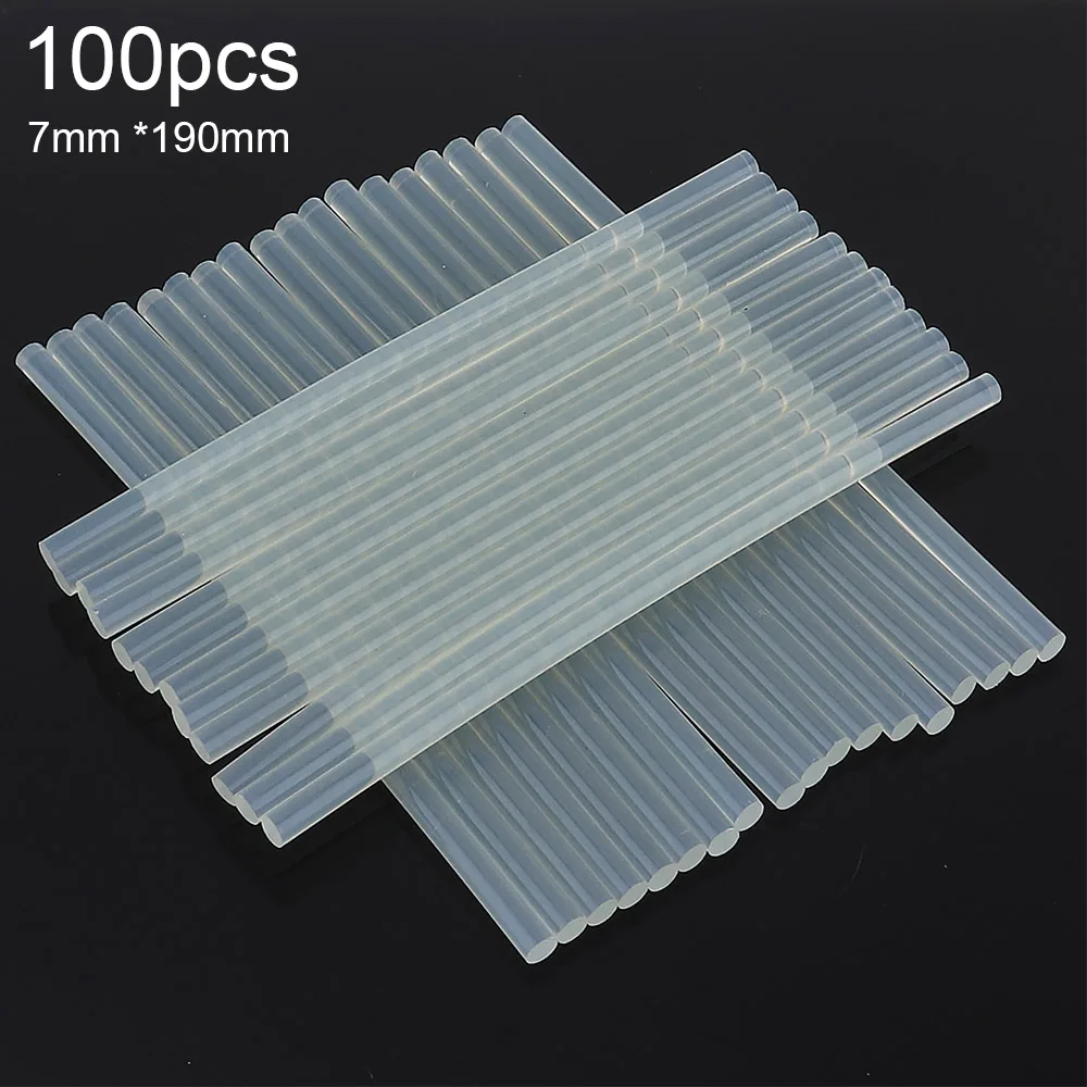 Hot Melt Glue Sticks 50/100 pcs 7mm Transparent Electric Heat Gun Adhesive DIY Tool for Repair Craft Album Alloy Accessories