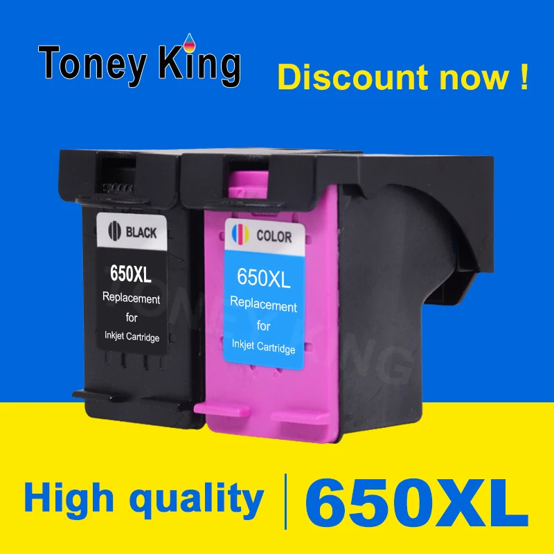 Toney King Larger Capacity Ink Cartridge Compatible for HP 650 XL Deskjet 1510 1515 1516 1518 2540 2545 2546 2548 2640 2645 2646