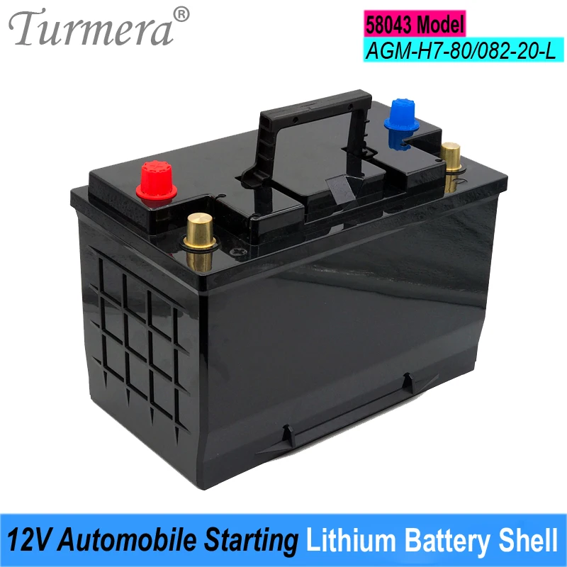 12V samochodowe baterie litowe Shell akumulator samochodowy Box dla serii 58043 AGM H7-80 082-20 wymień kwasowo-ołowiowy Turmera