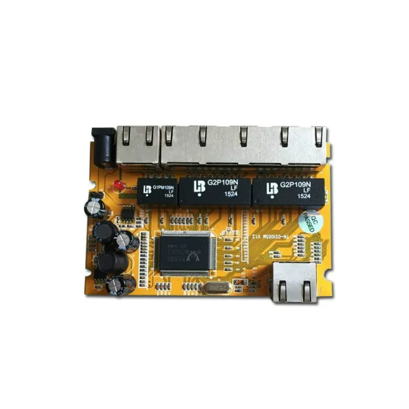 Anddearpcb oem/odm rtl8367 6ポート10/100/1000mbpsギガビットイーサネットスイッチモジュールPCBA産業用スイッチモジュールネットワークスイッチ