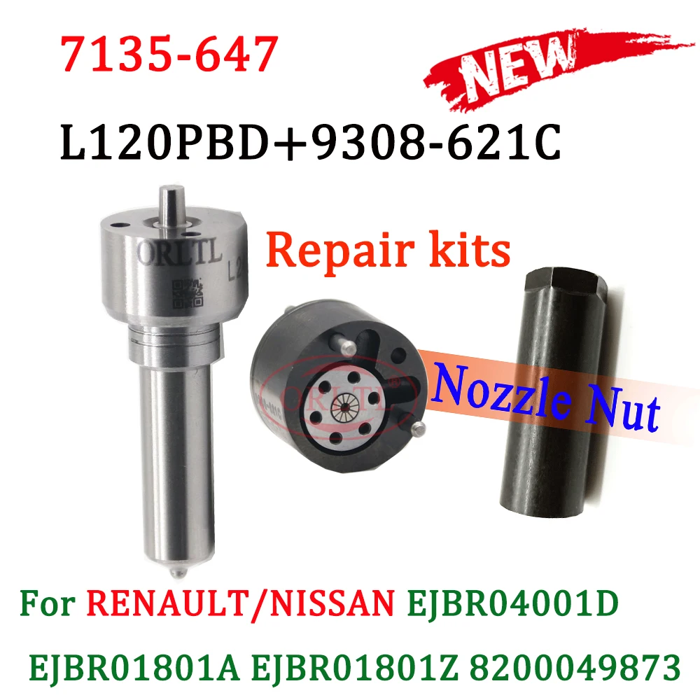 

Fuel Injector Repair Kit 7135-647 Include Nozzle L120PBD 9308-621c for EJBR01801Z 8200567290 28232242 28232248 166009384R