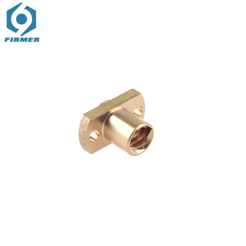 T8 Lead Screw H Nut Flange Brass Nut Pitch 1mm/2mm Lead1/2/4/8/10/12mm/14 Mm Trapezoidal Lead Screw Nut For CNC 3D Printer Parts