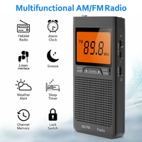 Am Fm Weather Radio Portable Emergency Pocket Radio Mini Handheld Radio Receiver With Weather Warning NOAA AM FM Weather Radio