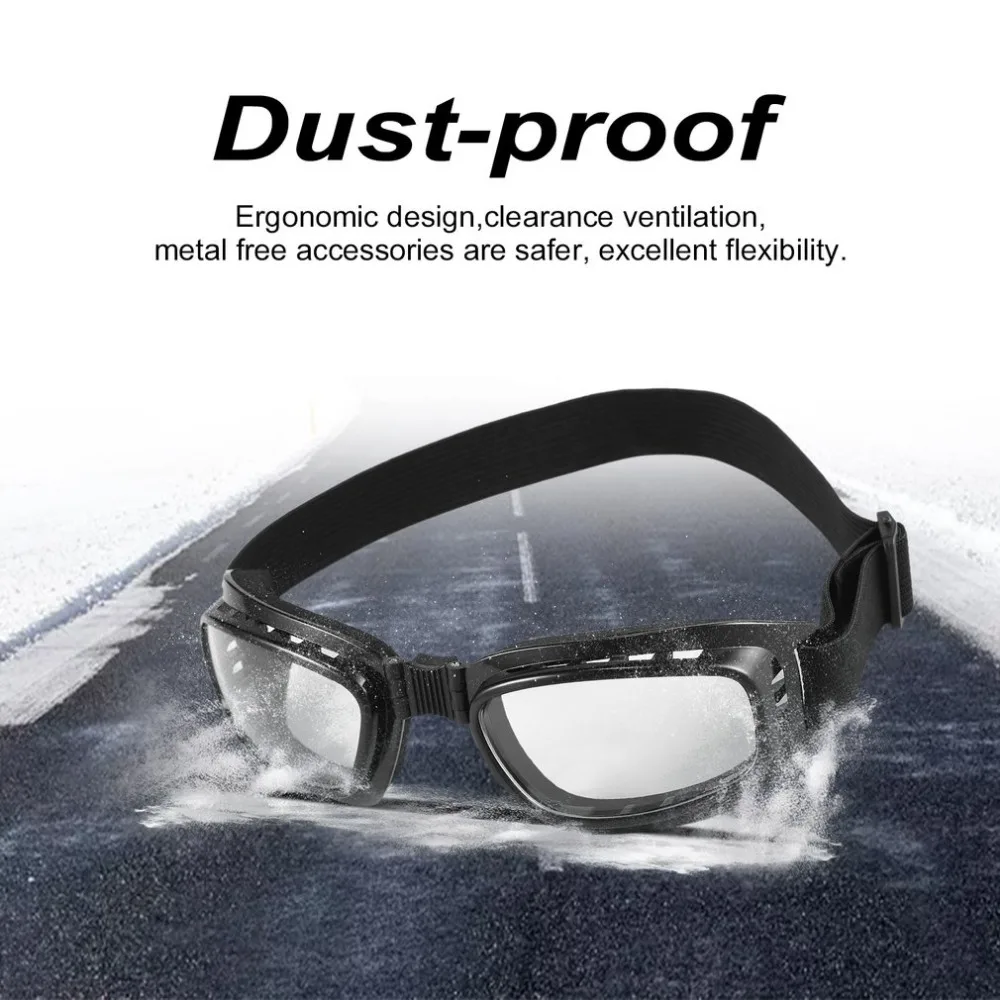 Safety Goggles Foldable Vintage Motorcycle Glasses Windproof Goggles Ski Snowboard Glasses Off Road Racing Eyewear Dustproof