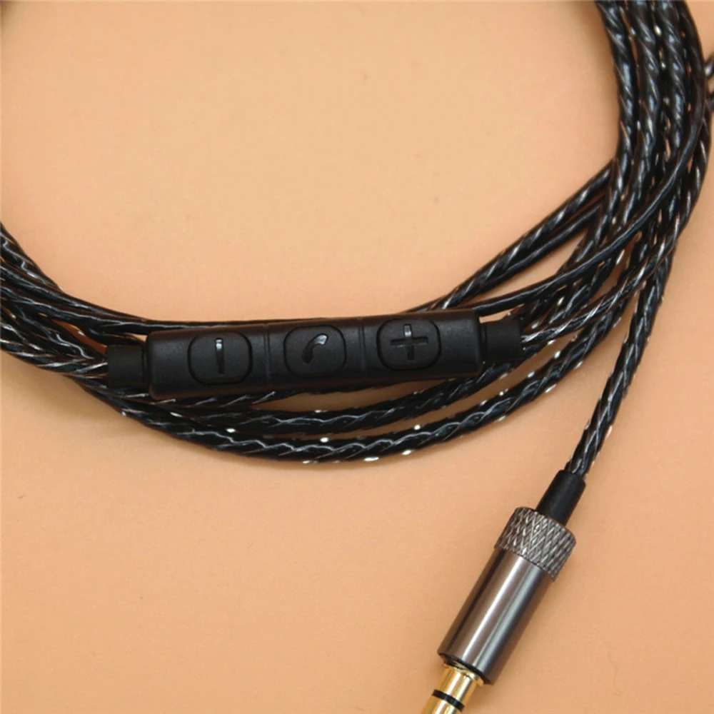 3.5mm Jack Headset Line DIY Earphone Audio Cable Controller Repair Earphone Accessories Copper Core Wire Black White