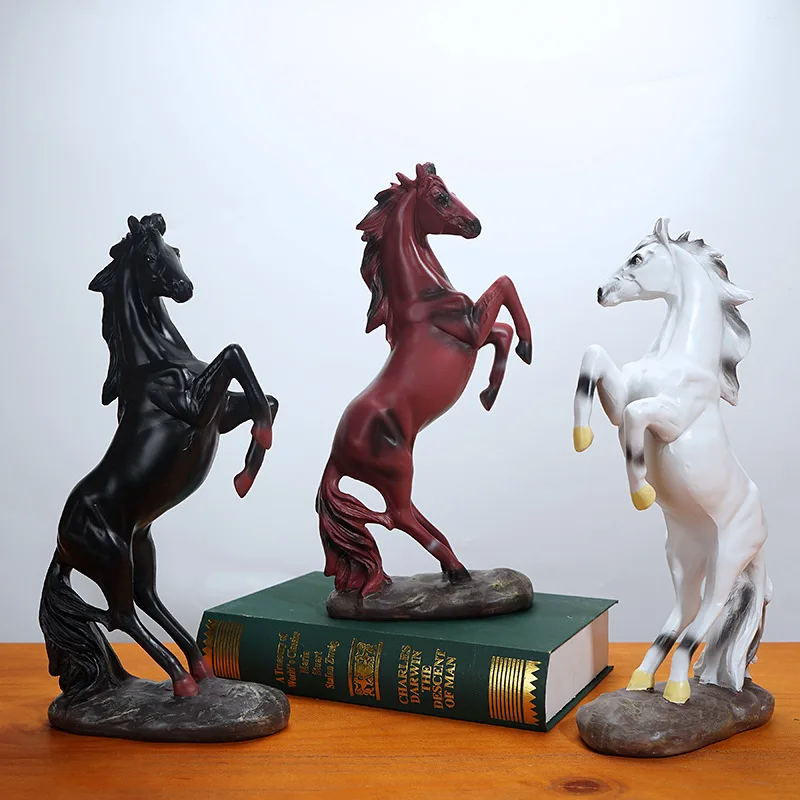 

Chinese style horse to success sculpture resin crafts home living room desktop porch decoration ornaments opening gifts decor