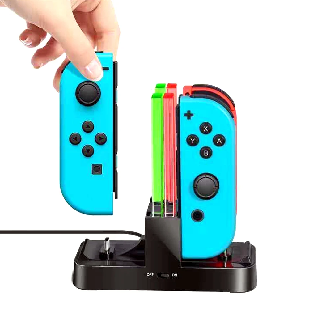 New High Quality 4 In1 Fast Charge Stand for Nintend Switch Joy-con Controller Led Type-c Charger for Ns Pro Gamepad