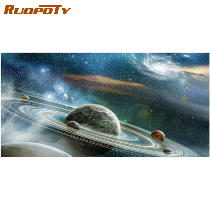 Ruopoty 60x120cm cornice pittura fai-da-te con numeri per adulti spazio vernice acrilica su tela di grandi dimensioni per soggiorno decorazioni per