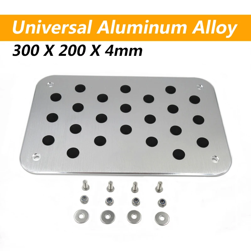 Universal Aluminum Alloy Car Floor Mat Carpet Thick Heel Plate Pedal 300*200*4mm Silver high quality  Carpet plate accessories