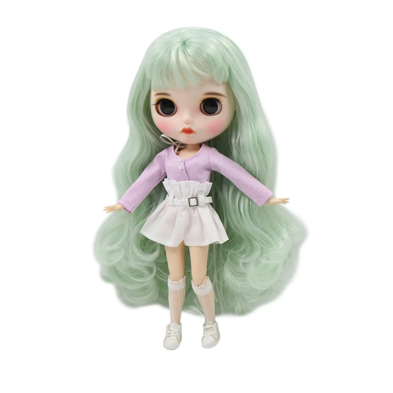 Fortune Days No.BL4278 1/6 30cm bjd joint body soft curly green hair new matte face with eyebrows gift toy