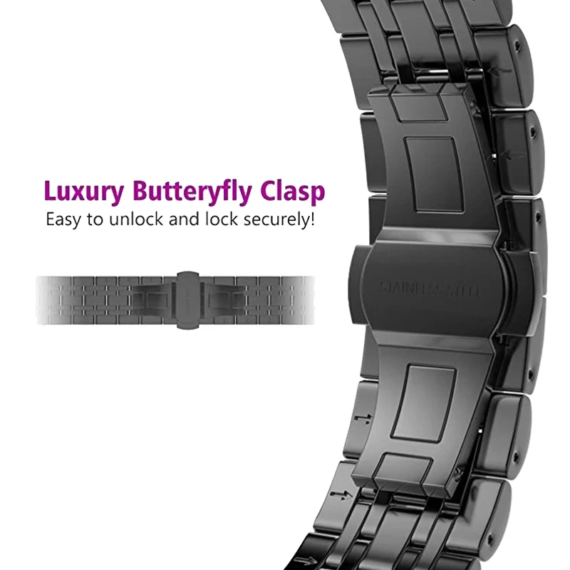 Pulseira de metal para apple watch band 44mm 42mm 40mm 38mm 41 45mm pulseira de aço inoxidável para iwatch 7 6 se 5 4 3 séries pulseiras