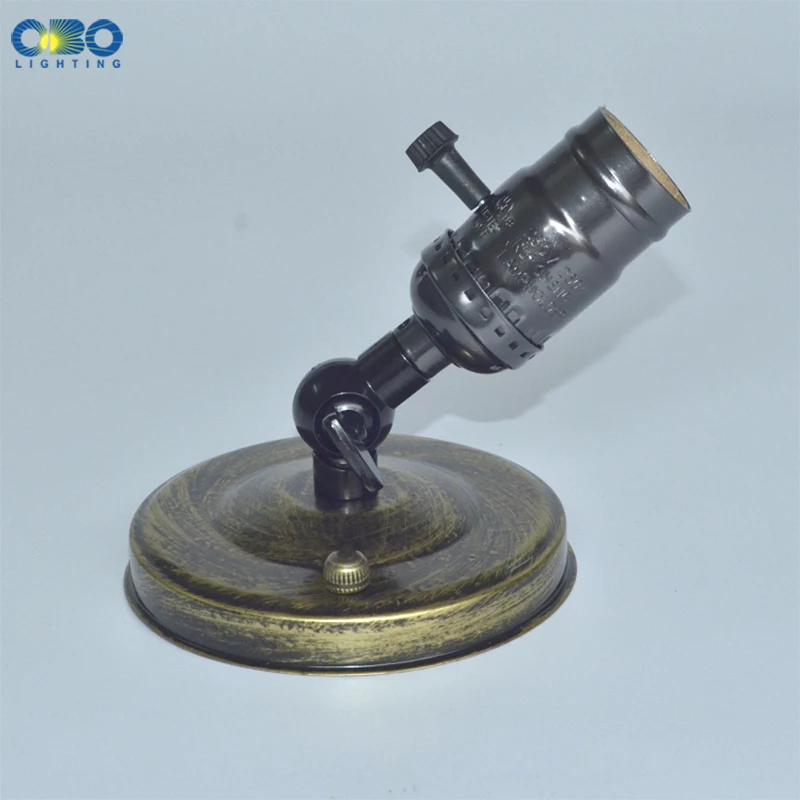 Vintage Lamp Base Edison E27 With Switch Bronze Wall Lamp Ceilling Lightlight DIY 110mm Base AC 110-240V