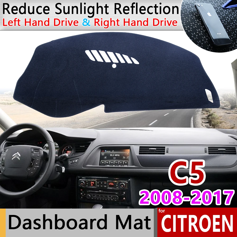 for Citroen C5 2008 2009 2010 2011 2012 2013 2014 2015 2016 2017 MK2 Anti-Slip Mat Dashboard Cover Sunshade Dashmat Accessories