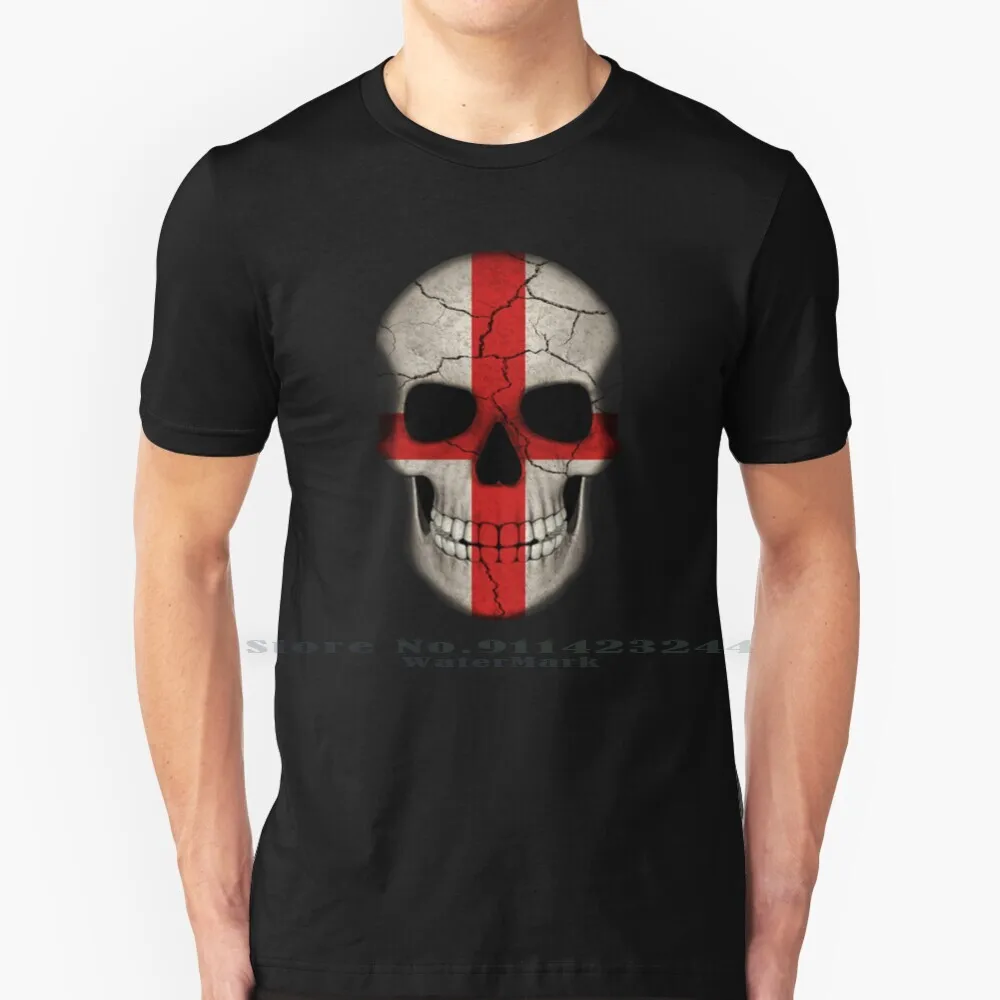 England George Cross English Skull 100% Cotton T Shirt Skulls Skull Art England Skull England Flag Skull English Skull English