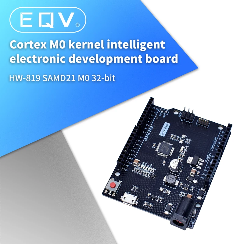 SAMD21 M0. 32-bit ARM Cortex M0 core. Compatible for Arduino Zero Development board