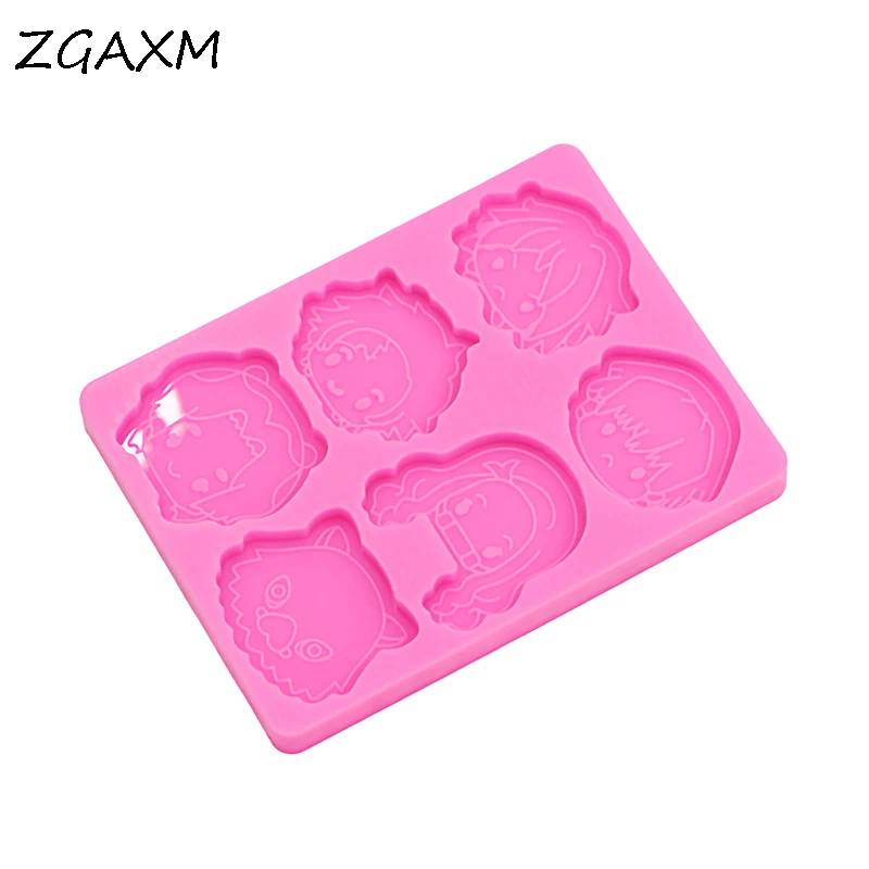 LM376 New Shiny glossy girl boy epoxy resin silicone mold animal trinket craft mold DIY handmade chocolate cake baking gadget