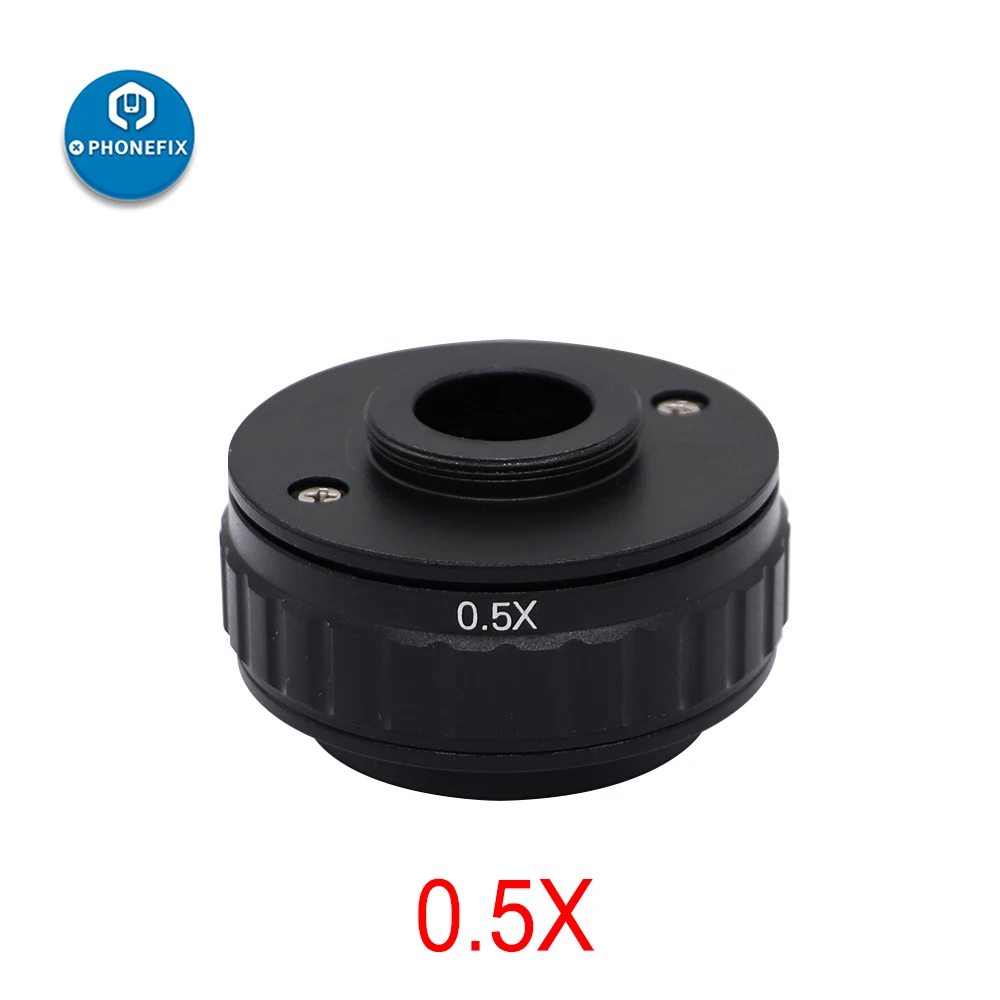 CTV 0.35X/0.5X C Mount Adapter Ring Lnes for Trinocular Stereo Microscope CTV Focus Adjustable Camera Ring Adapter