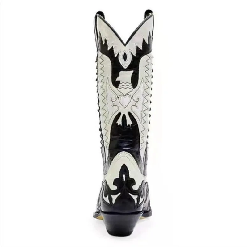 2024 Fashion New Men\'s Cowboy Boots Mid-Heel Motorcycle Casual High-Quality Male Pums Plus Size: 38-44 45 46 47 48 Free Shipping