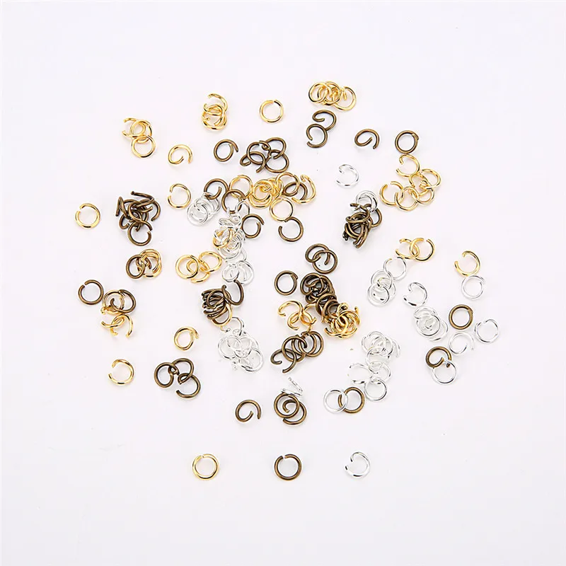 200pcs/lot Round Open Jump Rings 4mm 5mm 6mm 8mm Gold Silver Color Metal Iron Split Rings Connectors for Diy Jewelry Making