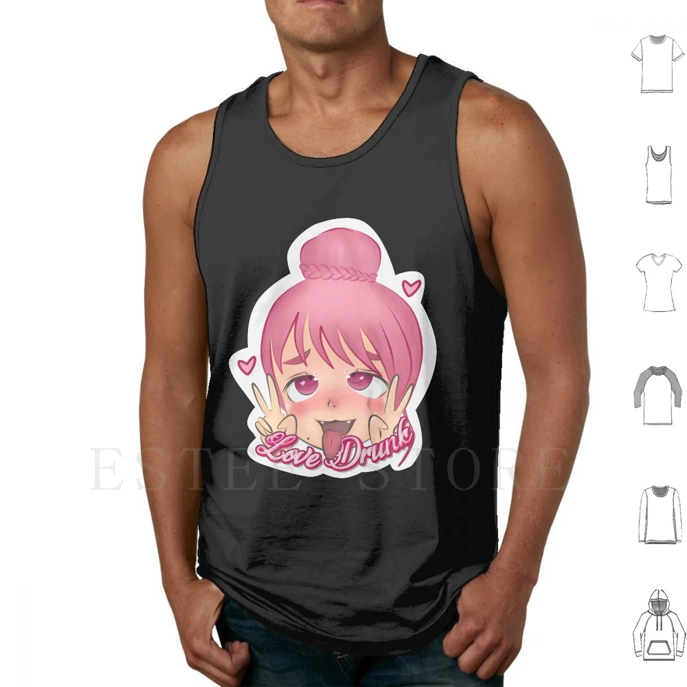 

Майки Love Drunk, жилет без рукавов для девочек Lewd, розовый, Ecchi, аниме