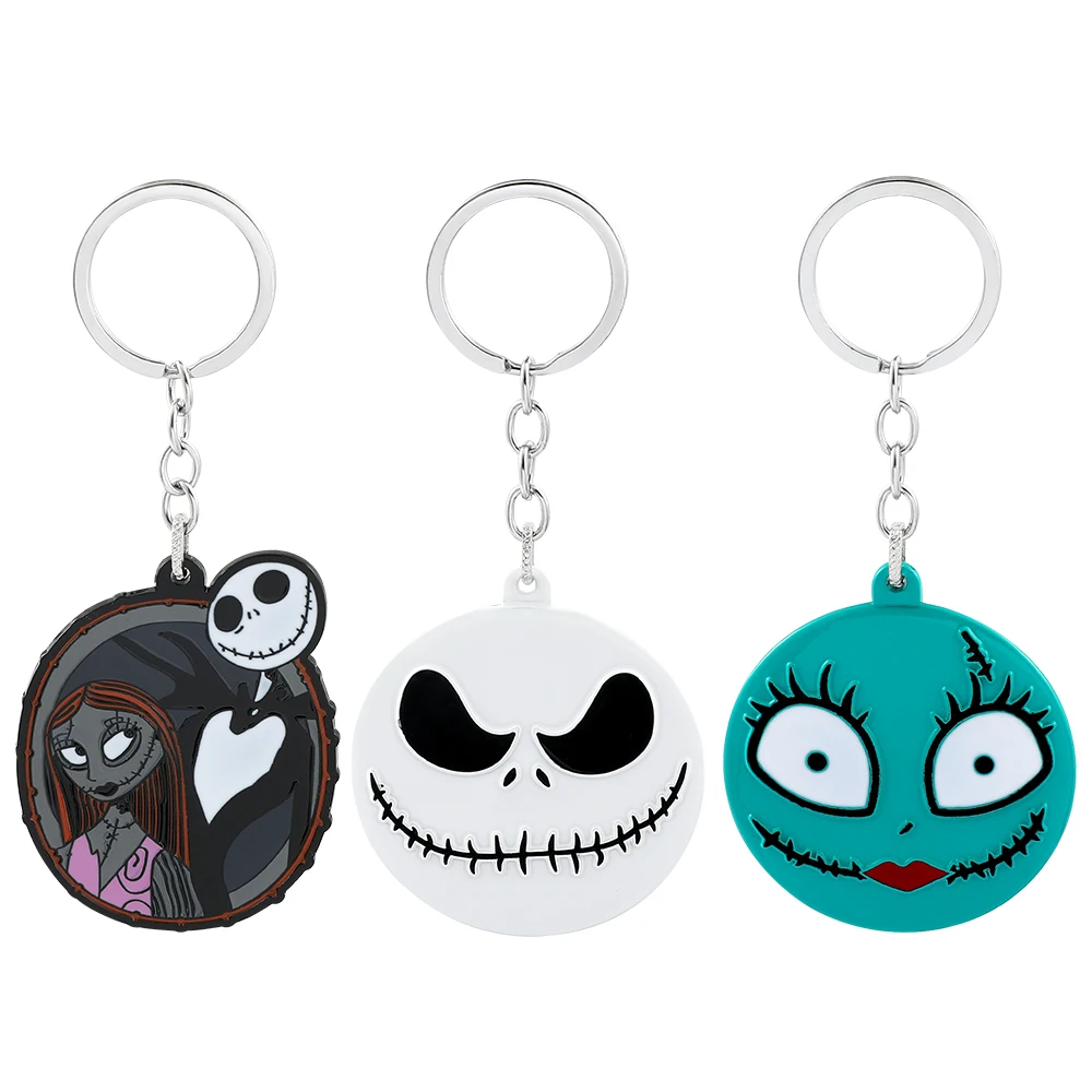 Llavero de Disney pesadilla antes de navidad, Jack Skellington Sally, regalo de Halloween para bolso, joyería