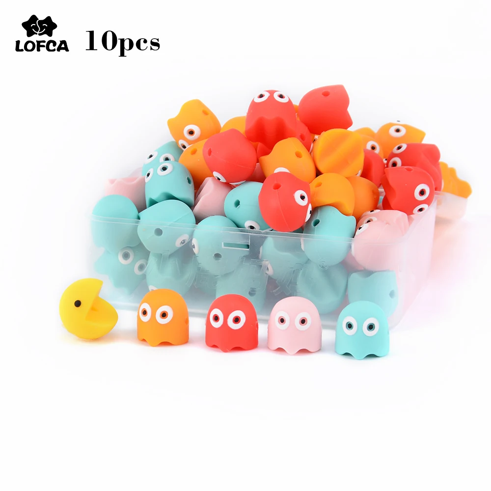 

LOFCA Baby Accessories 10pcs New Ghost Silicone Bead Effective And Safe Helps Baby Teeth Grow Available for baby DIY