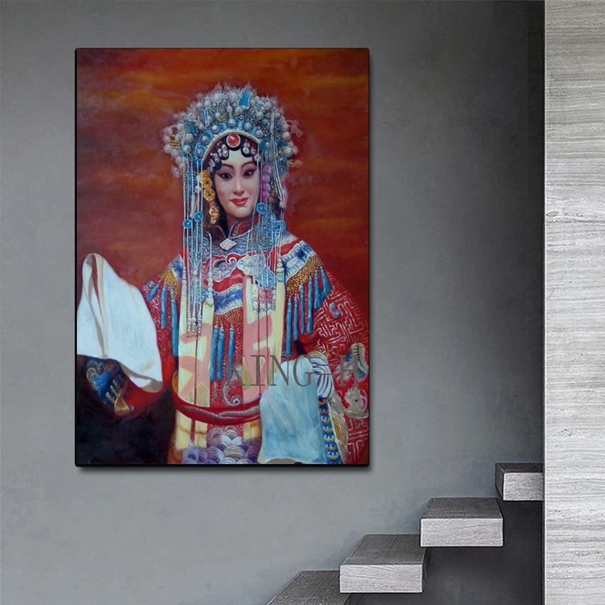 100% hand-painted realistic Peking Opera figure paintings are of high quality original works in the famous Chinese style