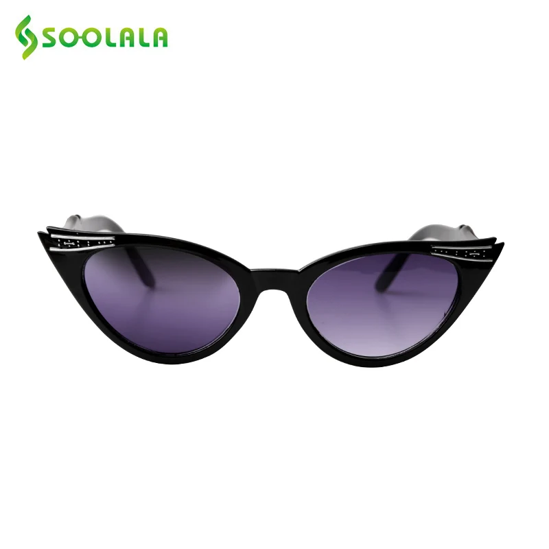 

Очки солнцезащитные SOOLALA для чтения «кошачий глаз» женские, 0,5 1,25 1,75, очки для чтения с функцией ночного видения по рецепту