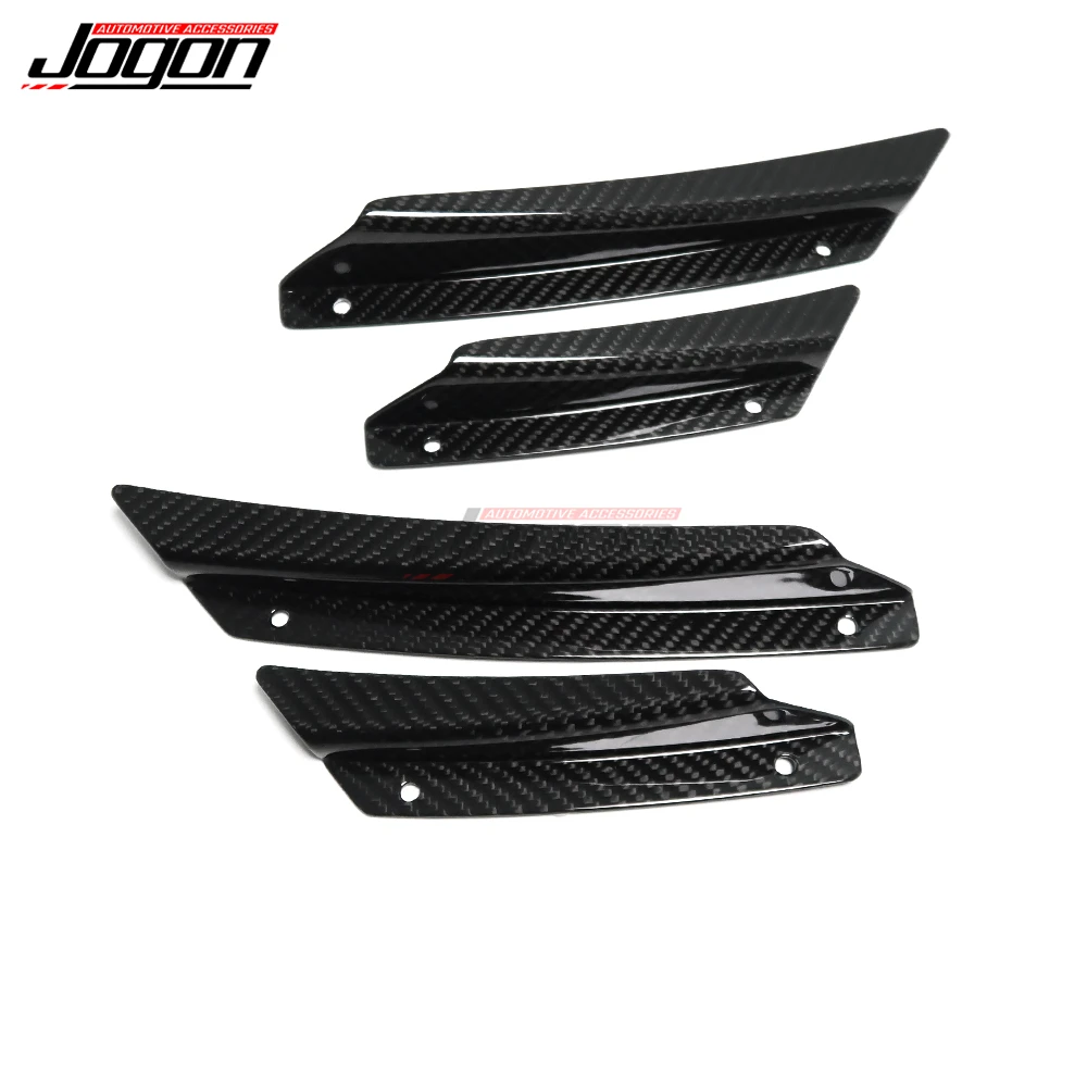 Real Carbon Fiber Front Bumper Lip Splitter Fins Body Spoiler For Chevrolet Corvette C8 Stingray Coupe Z06 2020-2024