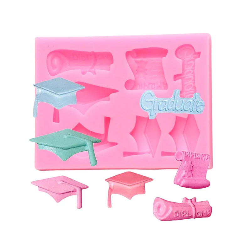 DIY Graduate Silicone Molds Bachelor Cap Fondant Mold Graduation Party Cake Decorating Tools