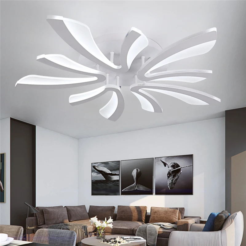 Acrylic Modern Chandelier Light Led Ceiling Lamp Living Dining Room Luminair Nordic Minimalist Indoor Hotel Flower Decor Fixture