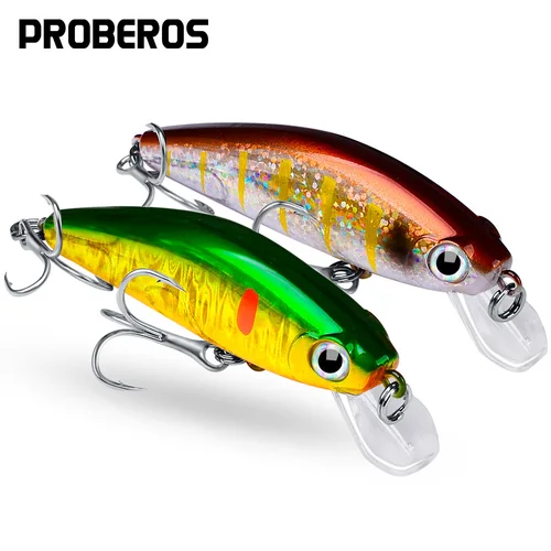 PROBEROS-Señuelos de Pesca Minnow, 3,15 ""-8cm/0,39 oz-11g, cebo de pesca con 6 ganchos #, aparejos pintados