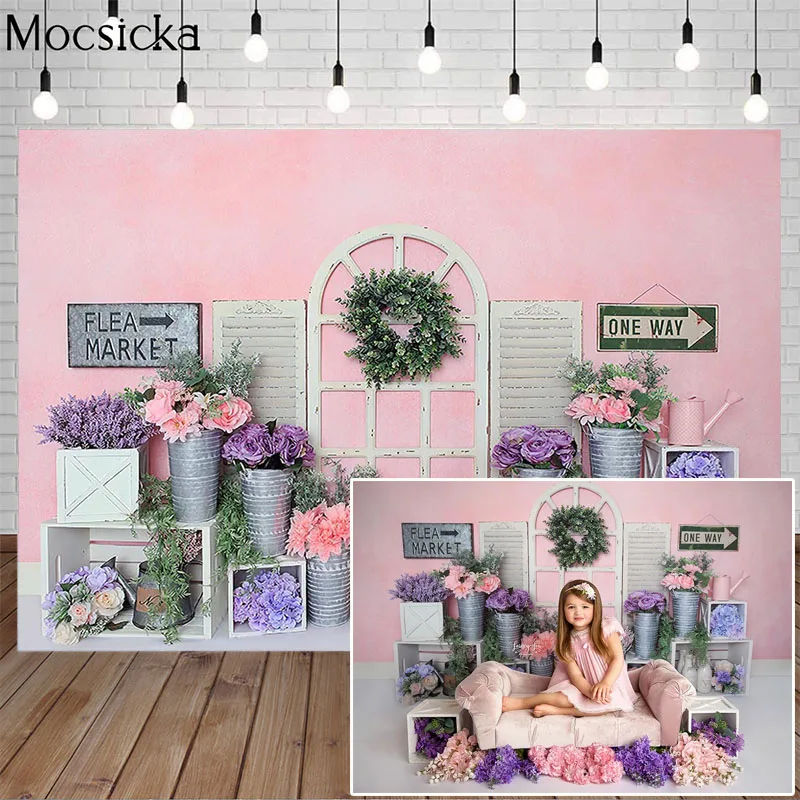 

Mocsicka Easter Spring Fresh Flowers Photography Background Real Scene Backdrop Child Portrait Photo Decoration Props Studio