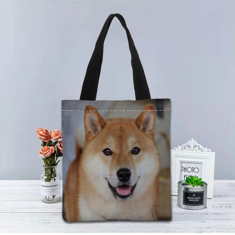 

Akita Dog Handbag Foldable Shopping Bag Reusable Eco Large Unisex Canvas Fabric Shoulder Bags Tote Grocery Cloth Pouch 1208