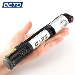 BETO MP036 300psi Bicycle Presta Schrader Tyre Inflator MTB Portable Fork Air Pump Road Bike Cycling Mini Gauge Tire Air Pumping