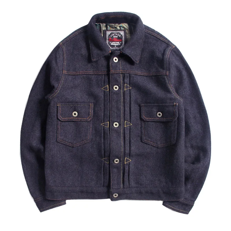 WT-0003 Read Description ! Asian Size Washed Hand-Made Man\'s Vintage Super Heavy Wool Casual Stylish Jacket