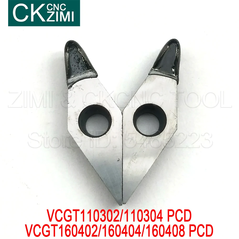 Imagem -04 - Pcd Diamond Insert Turning Ferramentas Cnc Vcgt para Alumínio Cobre Pedra Madeira Vcgt110302 Vcgt110304 Vcgt160402 Vcgt160404 Vcgt160408