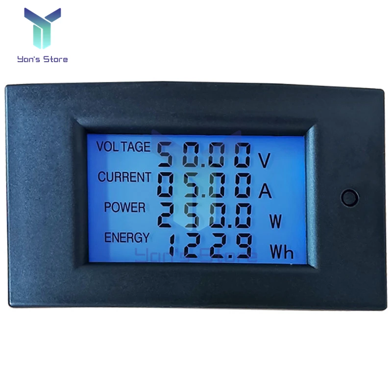 20A 100V DC Digital LCD Display Multi-function Voltmeter Ammeter Wattmeter Power Meter Volt AMP Monitor Electric Energy Meter