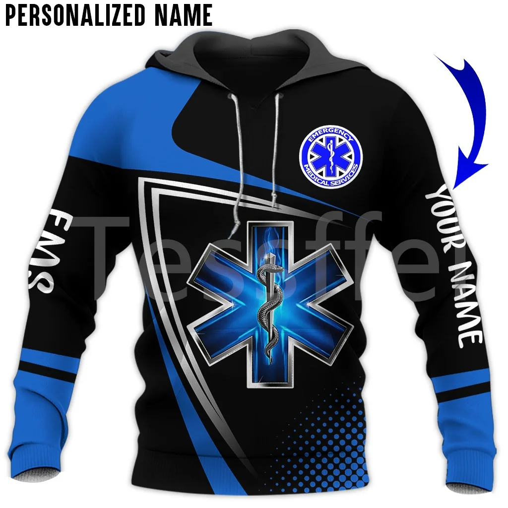 Tessffel Newest Emergency Medical Technician EMT EMS Paramedic Nurse NewFashion 3DPrinted Tracksuit Autumn Hoodies Men/Women C18