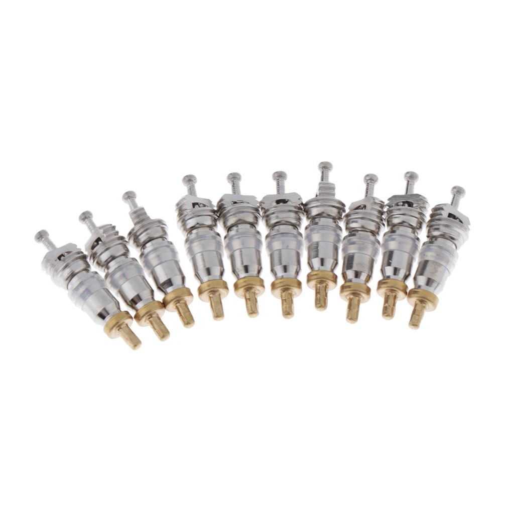 10 Pieces Brass Valve Core Repl ement for HV /R Field Service Tools R410