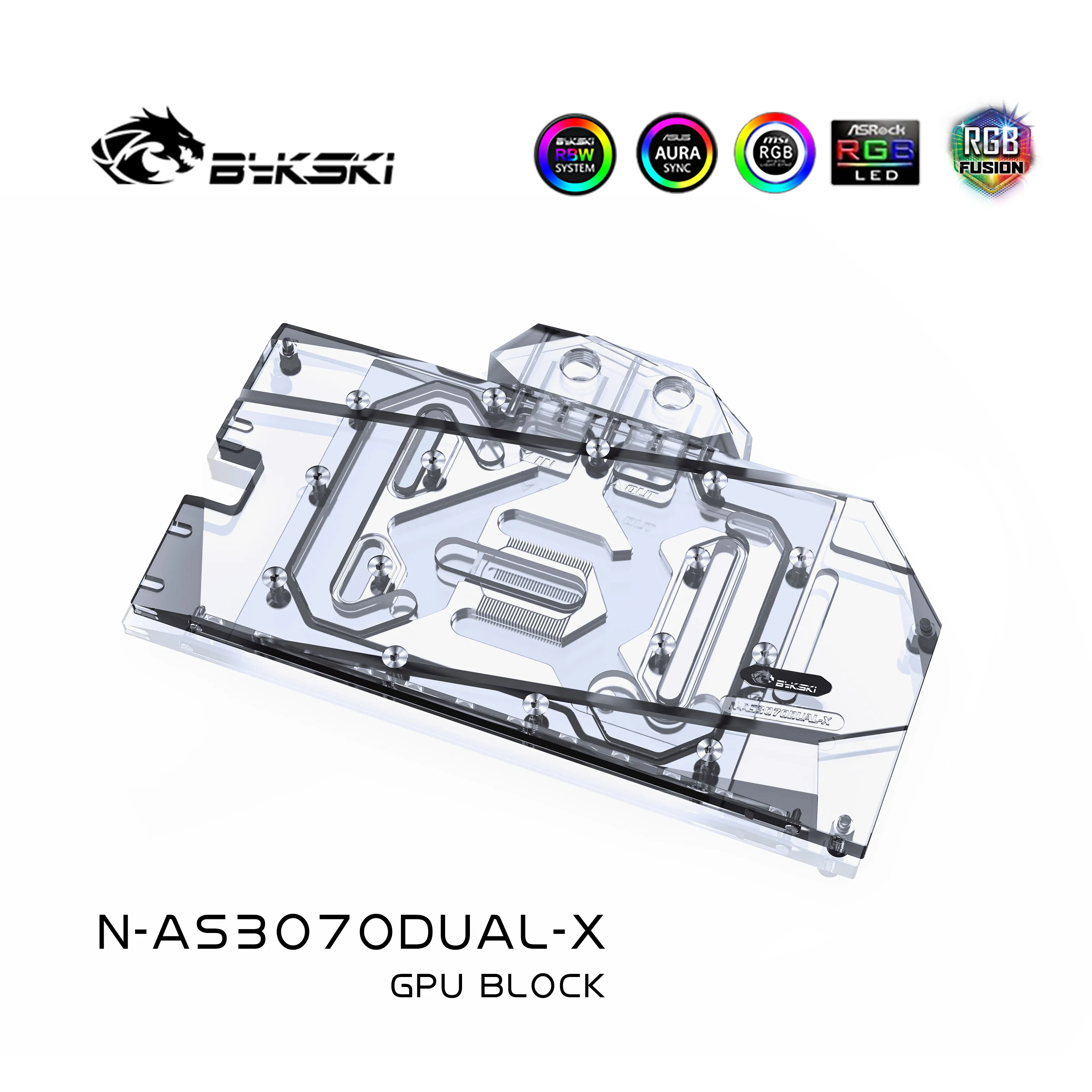 Bykski N-AS3070DUAL-X PC water cooling Radiator GPU cooler video Graphics Card Water Block for ASUS DUAL TUF RTX3070 8G