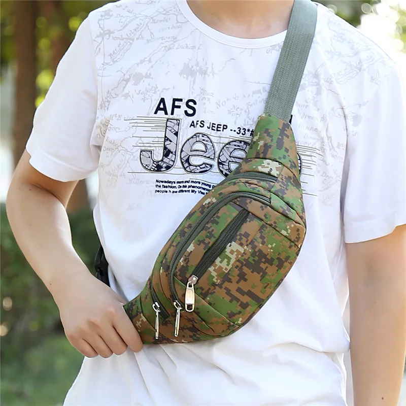 New Outdoor Men\'s Mobile Phone Waist Bag Multi-Function Sports Messenger Bag Fashion Camouflage Men and Women Running Bag