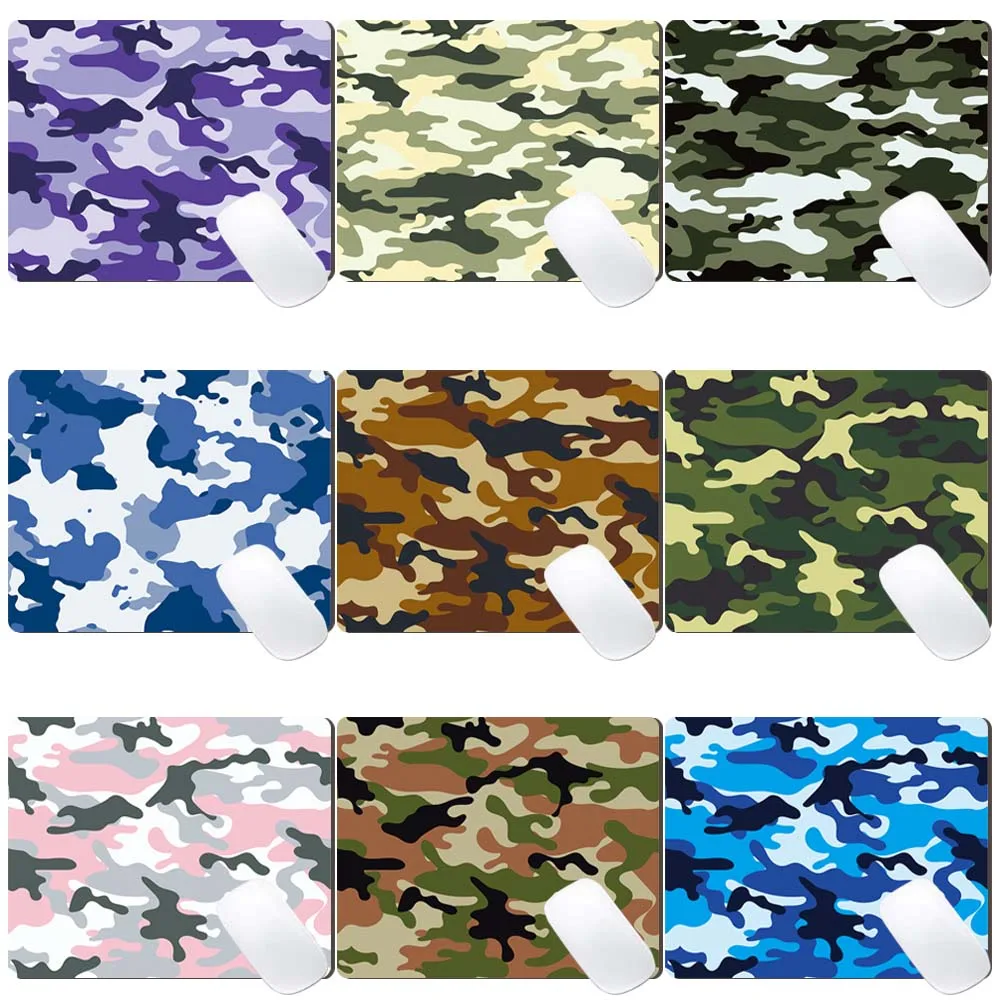 

Mouse-pad Laptop Anti-skid PU Leather Waterproof Fashion Camouflage Series Pattern Computer Game Small Mouse Mat