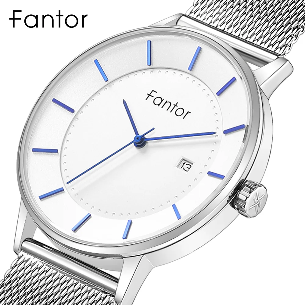 Fantor di Marca di Lusso Minimalista Classico Da Uomo Da Polso Impermeabile Data Sottile Sottile Orologio Al Quarzo per Gli Uomini