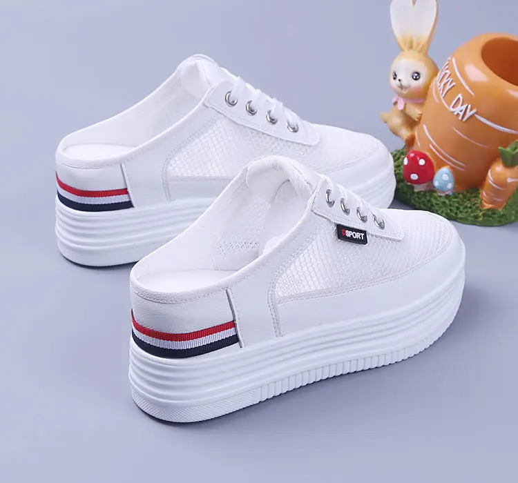 Rubber Slippers Med Cover Toe Women Luxury Shoes Slides Platform Pantofle Designer Flat Summer 2021 PU Cross-tied Fashion Fabric