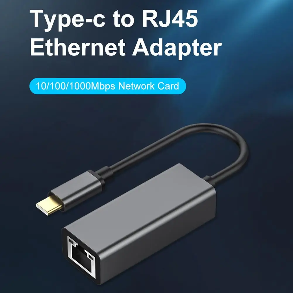 USB Ethernet Adapter Universal Plug and Play TPE USB-C to RJ45 Gigabit Lan Converter Cable for Notebook