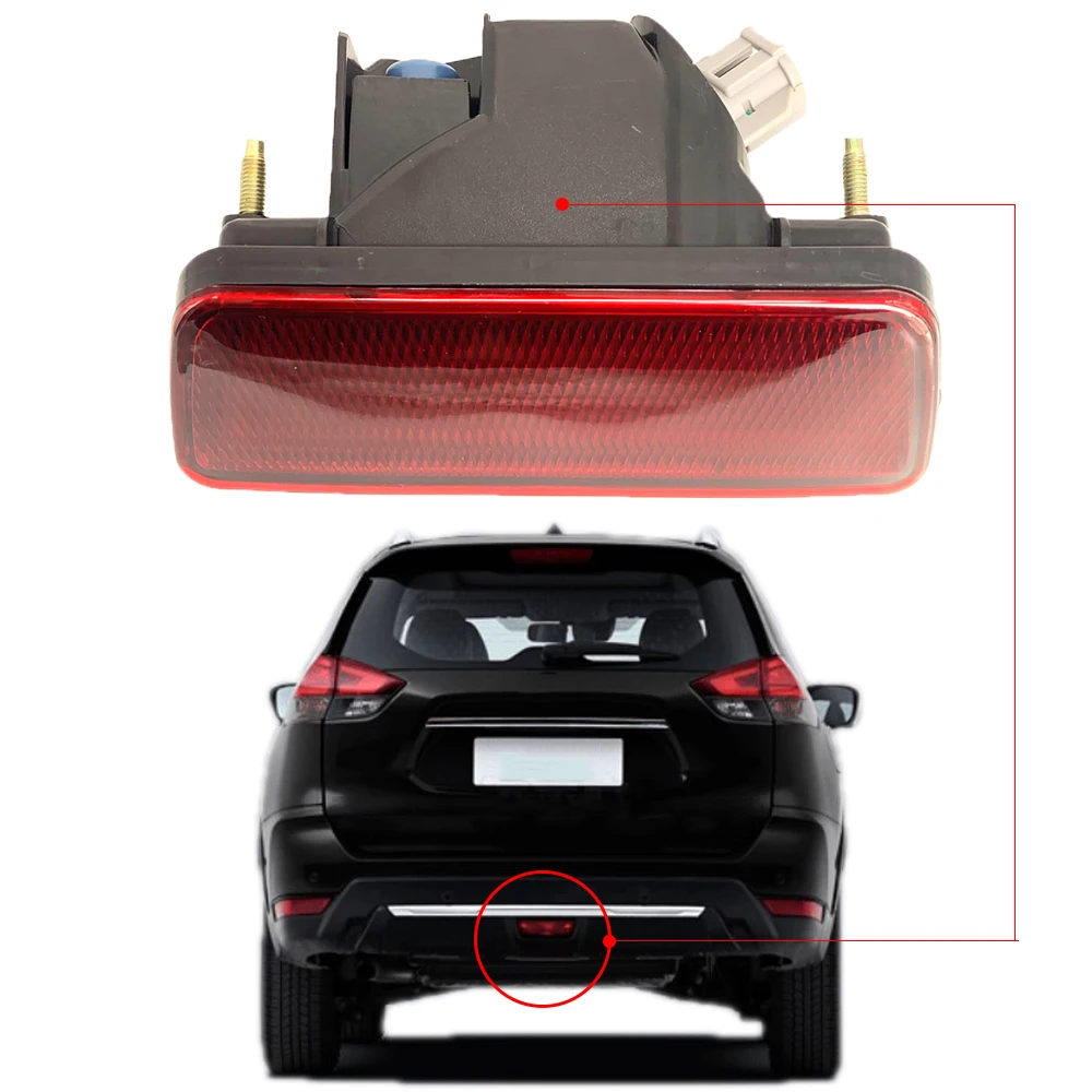 

Rear Tail Bumper Center Reflector Rear Tail Light Red Fog Lamp Light For Nissan X-Trail T32 Rogue T32 2014-2020 car accessories